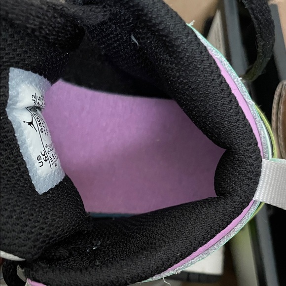 Nike Kids' Black, White, and Neon Sneakers - Picture 2 of 2